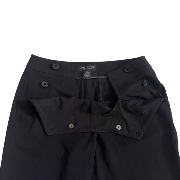 Larry Levine Stretch Wide Leg Black Button-Pocket Dress pants - Picture 5 of 11